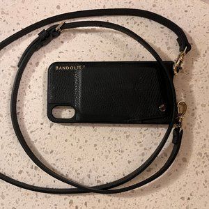 Bandolier Iphone XS crossbody case - black and gold